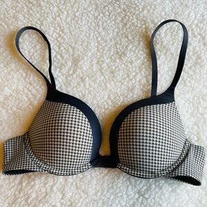 Victoria's Secret Gray & White Houndstooth Bra (34B)